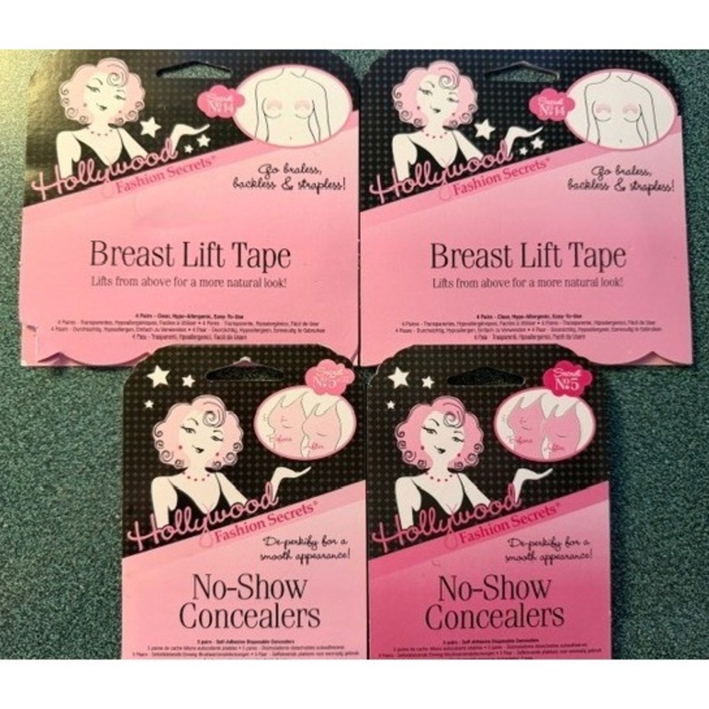 Hollywood‎ Fashion Secrets Breast Lift Tape & No-Show Concealers Bundle 4 Packs